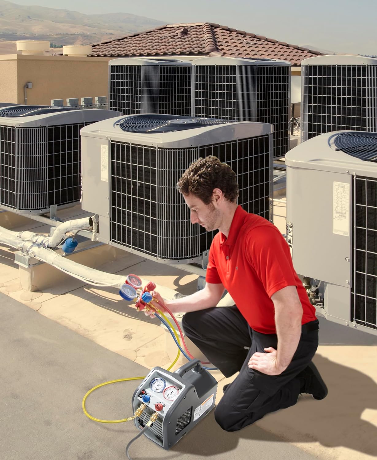 (Portable Refrigerant Recovery Machine – 115V, 60Hz, for Both Liquid and Vapor Refrigerant, White-Robinair