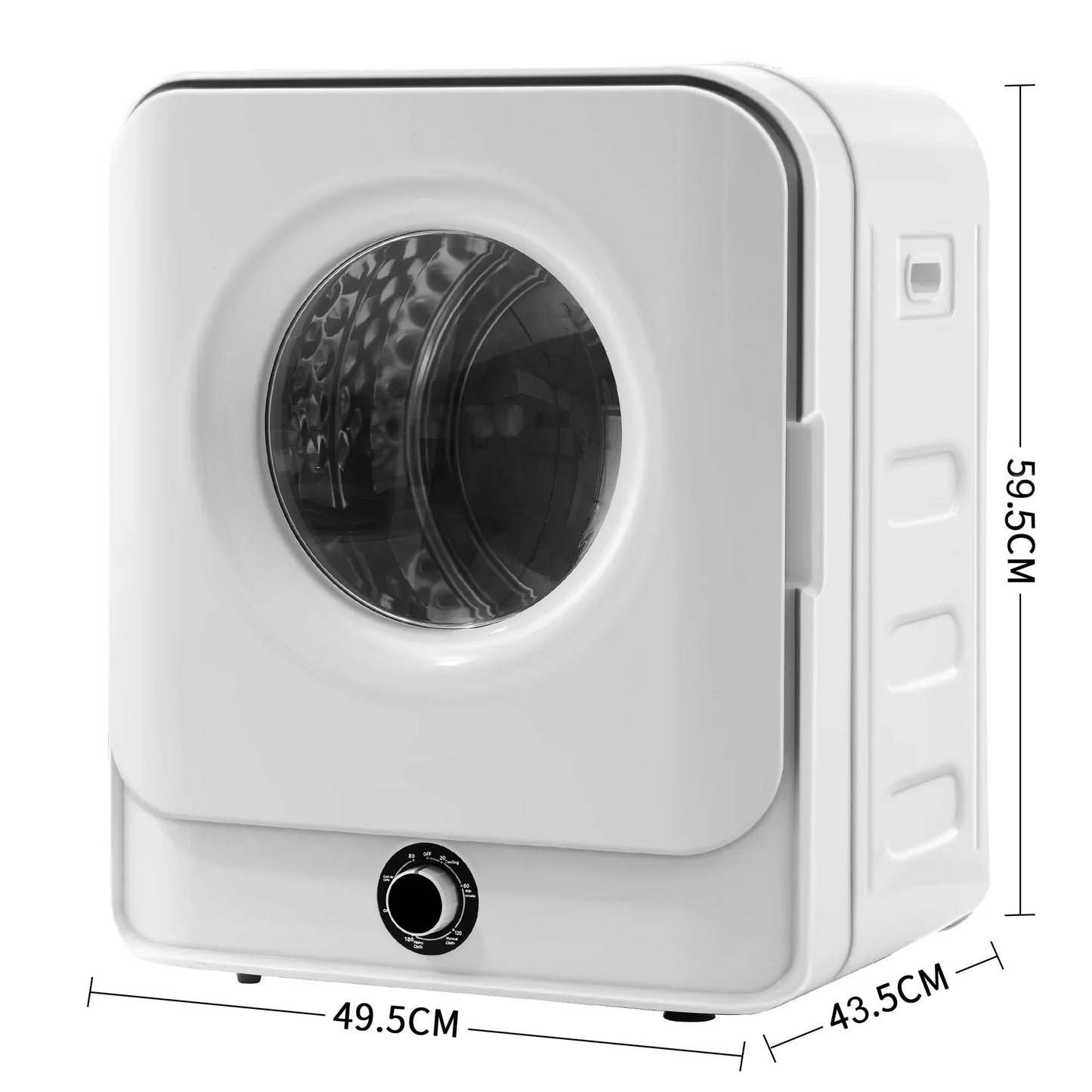 1.95 Cu.ft Front Load Clothes Dryer, Portable Compact Dryer 830W, 5 Drying Modes, Stainless Steel Drum, with Overheat Protection, Dust Removal, Deodorization and Lint Removal Functions, White